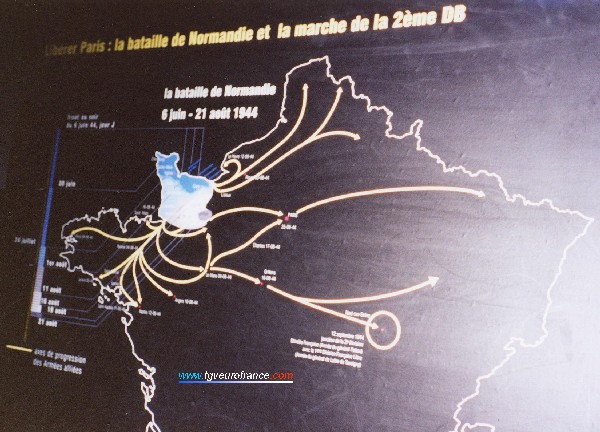 La carte de la bataille de Normandie (6 juin - 21 août 1944)