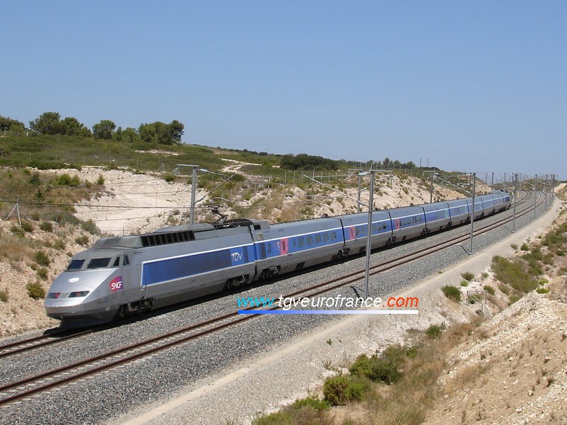 A TGV Sud-Est train on the Valence-Marseille railway