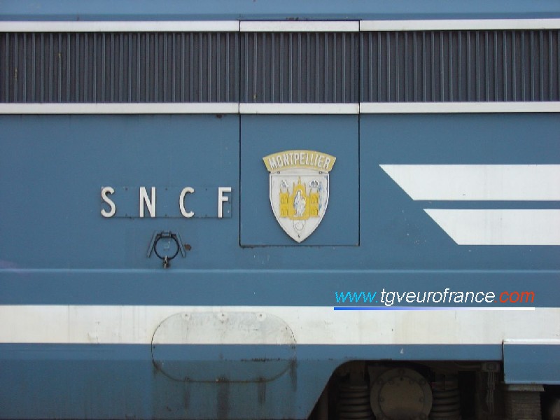 La BB 67580 portant le blason de la ville de Montpellier