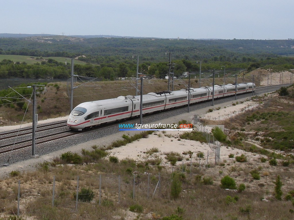 The multi-voltage ICE 4605 trainset of the DB company north of the Aix-en-Provence TGV station