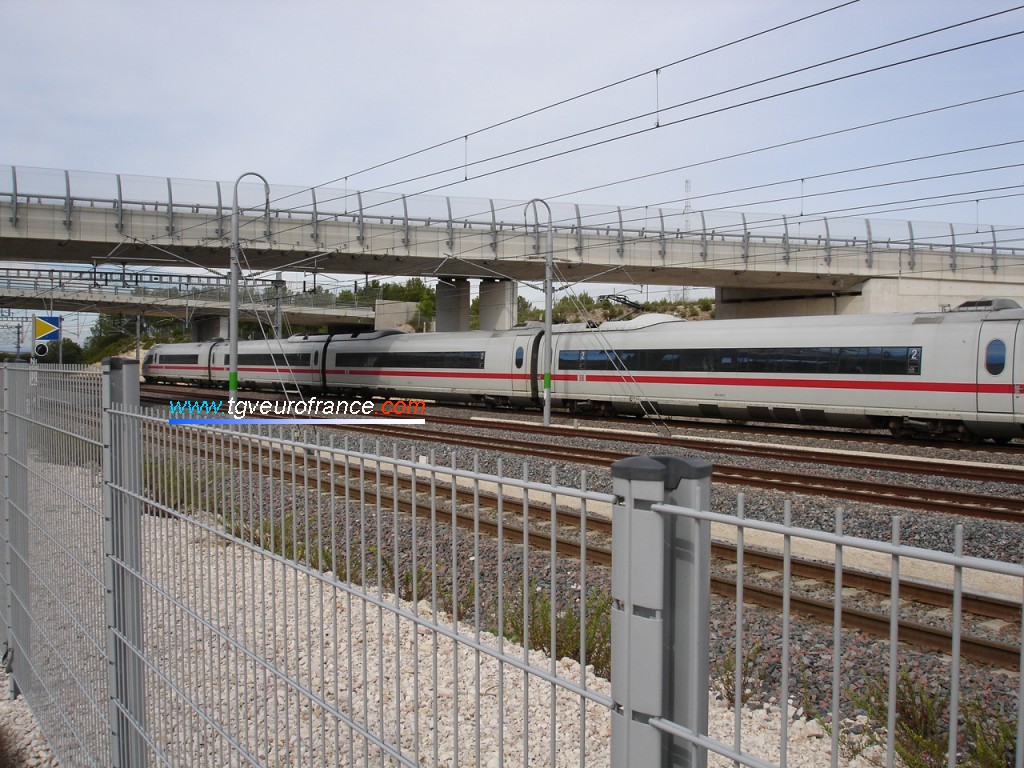 The 2nd class cars of the German high-speed train
