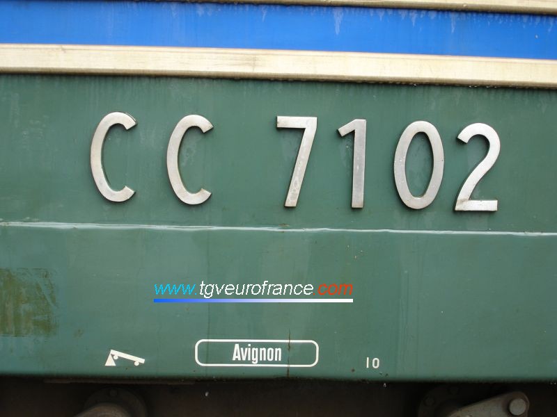 Plaque de la locomotive CC 7102
