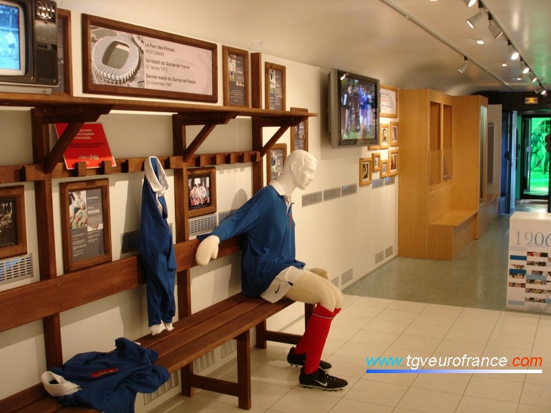 Reconstitution des vestiaires des joueurs de l'équipe de France