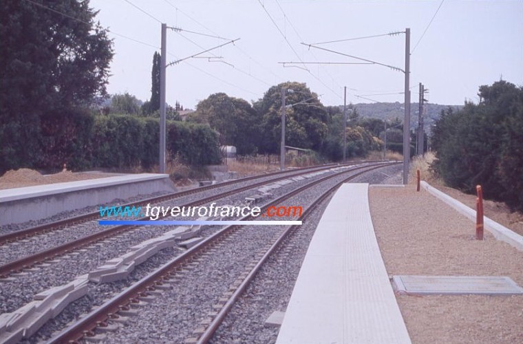 The electrified new railroad between Cannes and Grasse